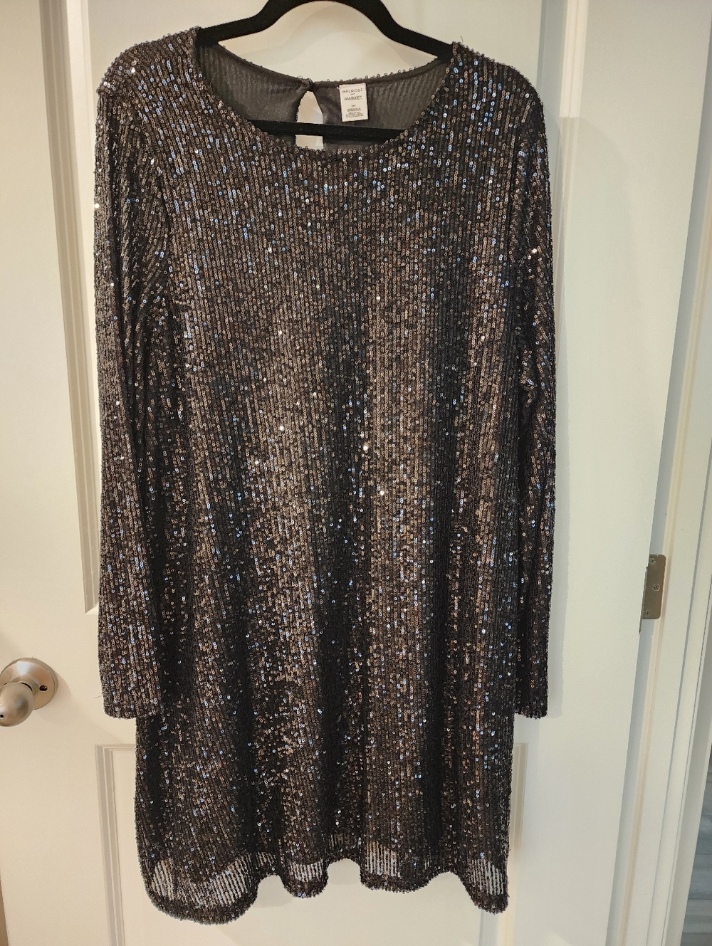 Melrose and Market Black Sequin Shift Dress Size XXL.